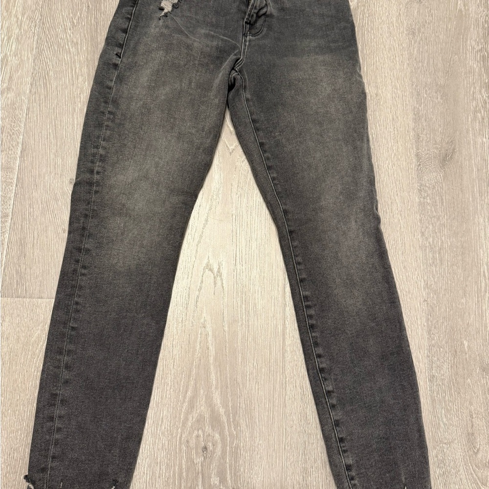 Good American Black Distressed Jeans